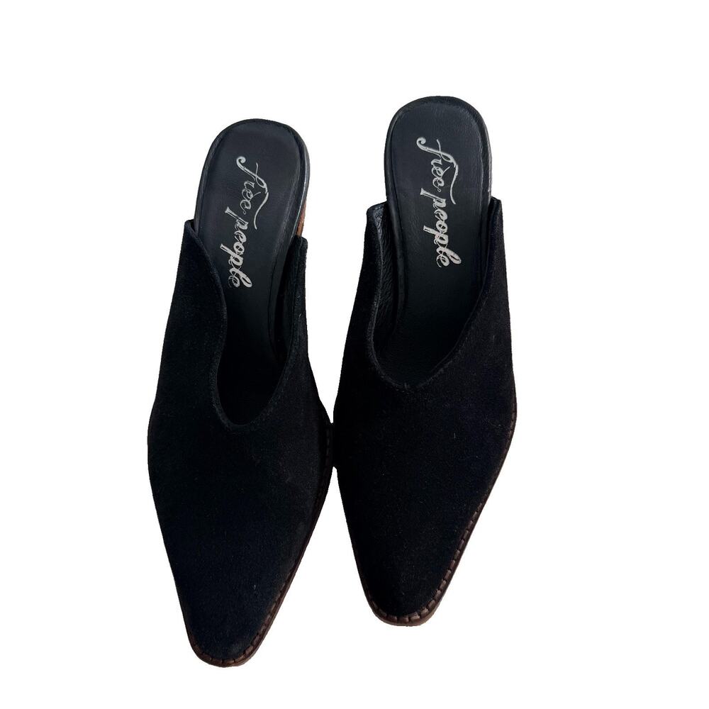 Free People Womens Anya Suede Mules Black Shoes EUR 38 US 8